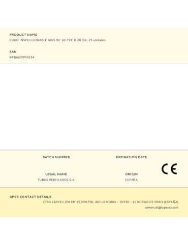 Codo Inspeccionable Gris 90° de PVC Ø 20 mm, 25 unidades TUPERSA 2