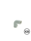 Codo Inspeccionable Gris 90° de PVC Ø 25 mm, 25 unidades TUPERSA