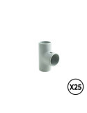 Manguito en T Inspeccionable de PVC Ø 16 mm, Gris, 25 unidades TUPERSA