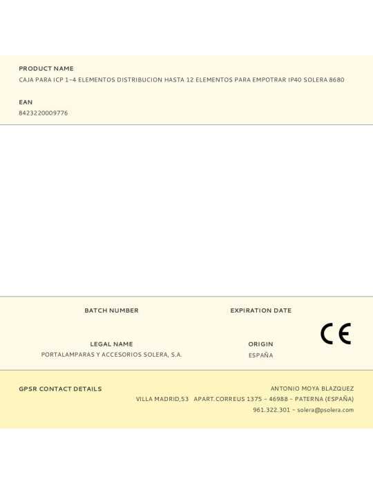 Caja para Icp 1-4 Elementos Distribucion Hasta 12 Elementos para Empotrar IP40 8680 SOLERA