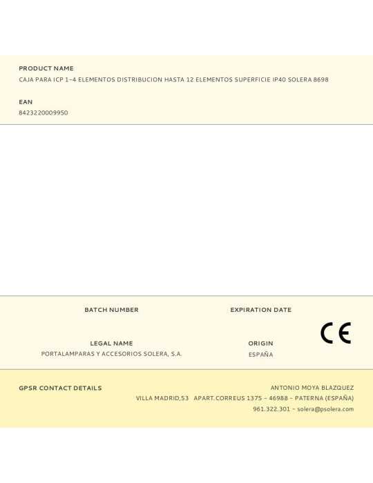 Caja para Icp 1-4 Elementos Distribucion Hasta 12 Elementos Superficie IP40 8698 SOLERA
