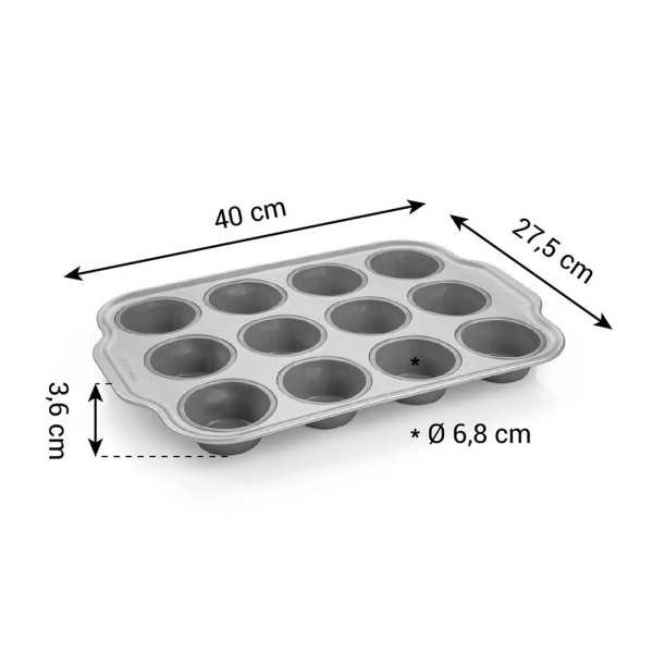 Molde de Silicona para 12 Muffins, Delícia, 40 x 27,5 x 3,6 cm TESCOMA