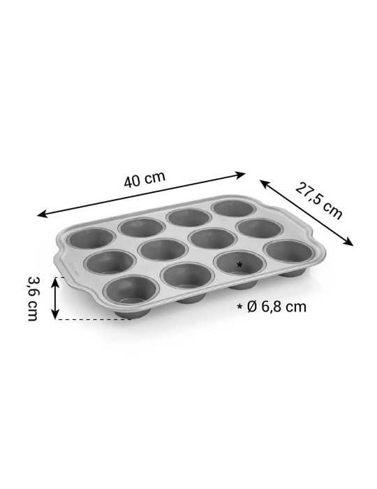 Molde de Silicona para 12 Muffins, Delícia, 40 x 27,5 x 3,6 cm TESCOMA
