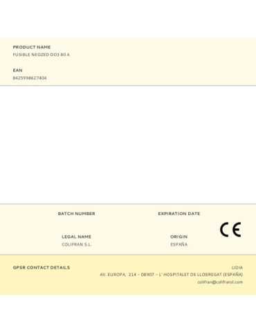 Lote de 5 Unidades Fusible Neozed D03 80 A 2