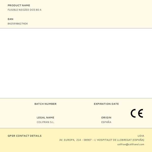 Lote de 5 Unidades Fusible Neozed D03 80 A