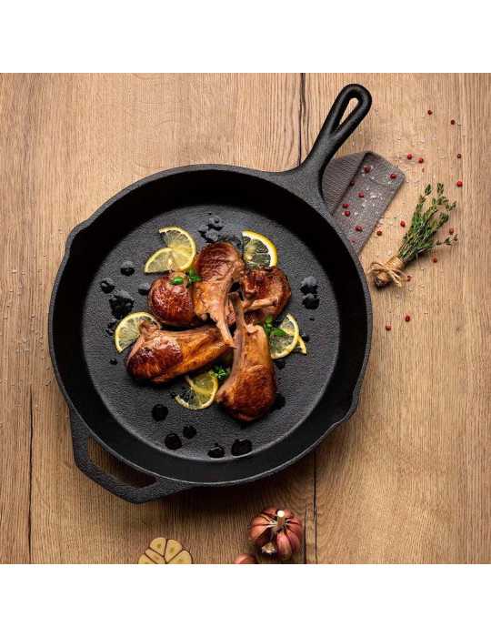 Sartén de Hierro Fundido Precurado Black Collection, Ø30 cm TRAMONTINA