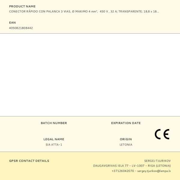 Lote de 50 Unidades Conector Rápido con Palanca 3 Vias, Ø Maximo 4 mm², 450 V , 32 A, Transparente, 18,8 x 18,6 x 8,4 mm WAGO