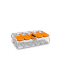 Lote de 25 Unidades Conector Rápido con Palanca 5 Vias, Ø Maximo 4 mm², 450 V , 32 A, Transparente, 30 x 18,6 x 8,4 mm WAGO