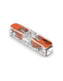 Lote de 60 Unidades Conector Rápido en Linea con Palanca 2 Vias, Ø Maximo 4 mm², 450 V , 32 A, Transparente, 8,1 x 35,5 x WAGO