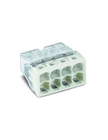 Lote de 100 Unidades Conector Rapido 8 Vias, Ø Maximo 2,5 mm², Transparente / Verde Gris WAGO