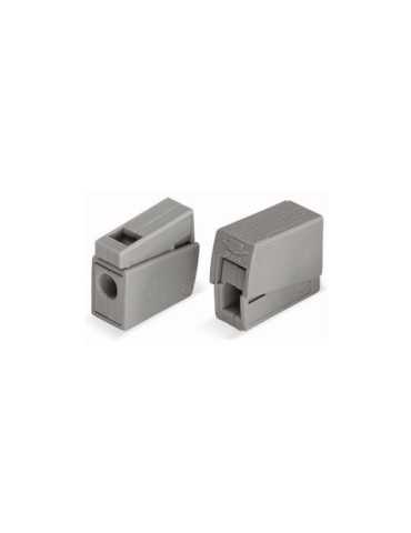 Lote de 100 Unidades Conector Rápido en Linea Presilla 2 Vias, 1 Rígido + 1 Rígido, Semirígido o Flexible, Ø Máximo 2,5 WAGO