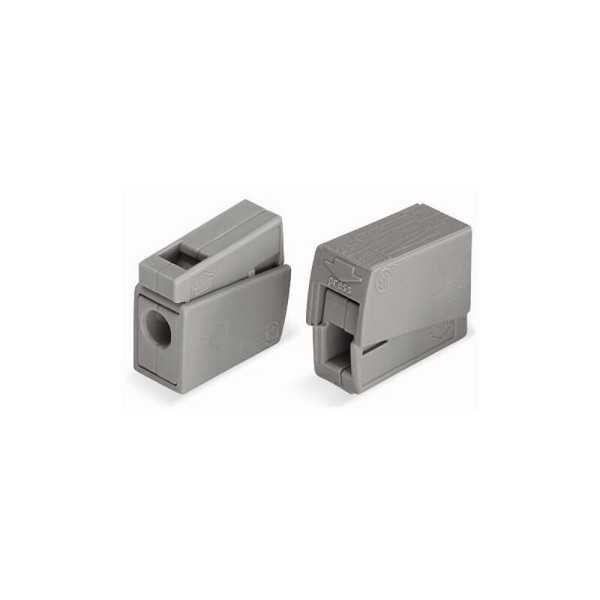 Lote de 100 Unidades Conector Rápido en Linea Presilla 2 Vias, 1 Rígido + 1 Rígido, Semirígido o Flexible, Ø Máximo 2,5 WAGO