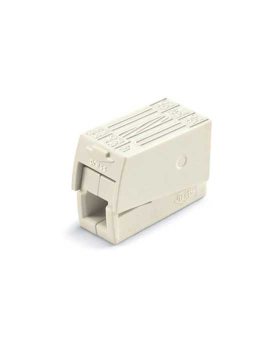 Lote de 100 Unidades Conector Rápido en Linea Presilla 3 Vias, 2 Rígidos + 1 Rígido, Semirígido o Flexible, Ø Máximo 2,5 WAGO