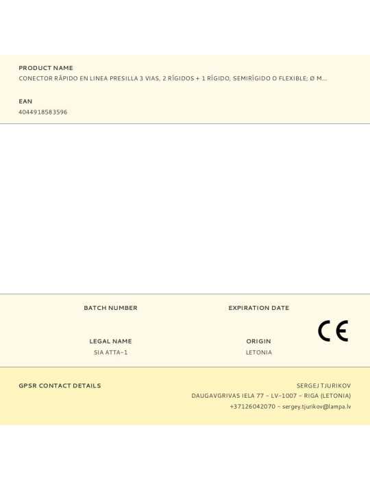 Lote de 100 Unidades Conector Rápido en Linea Presilla 3 Vias, 2 Rígidos + 1 Rígido, Semirígido o Flexible, Ø Máximo 2,5 WAGO