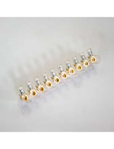 Lote de 5 Unidades Regleta Ciega Transparente 10 Polos 16 mm² TEKOX