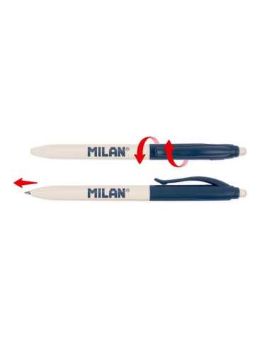 Bolígrafo Borrable por Fricción P1 Tinta Azul, 25 uds, Expositor MILAN