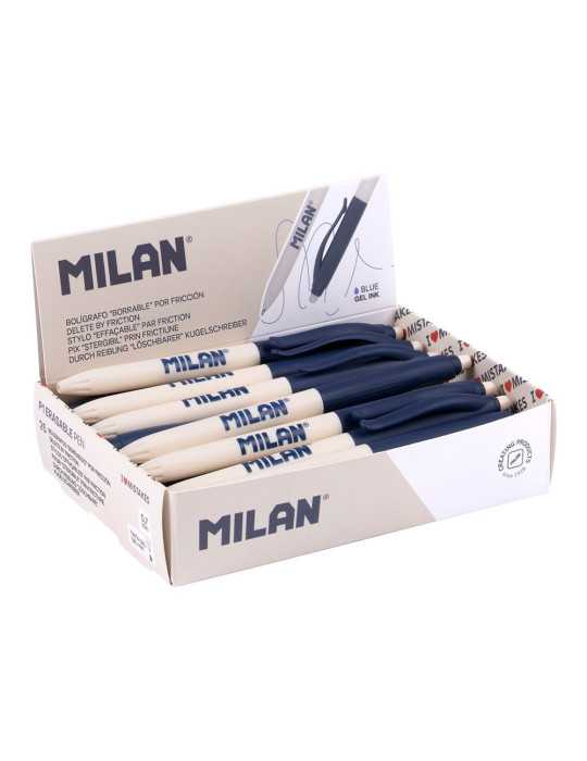 Bolígrafo Borrable por Fricción P1 Tinta Azul, 25 uds, Expositor MILAN
