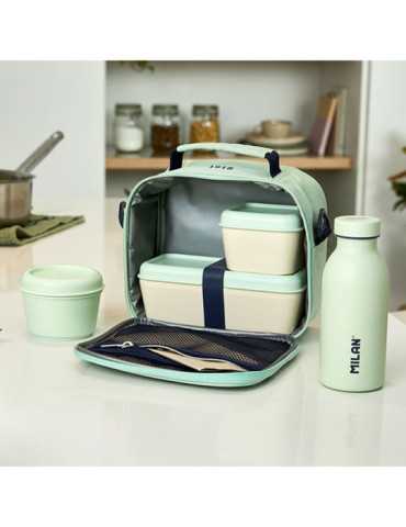 Bolsa Isotérmica Porta Alimentos, Serie 1918, Verde con 3 Recipientes 3,5 l MILÁN 2