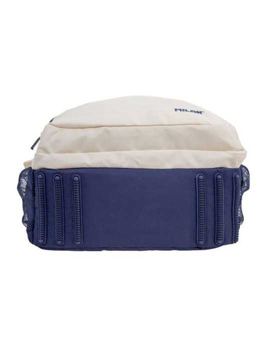 Mochila Escolar 4 Cremalleras, 430 Serie 1918, Beige y Azul Marino, 25 L MILÁN
