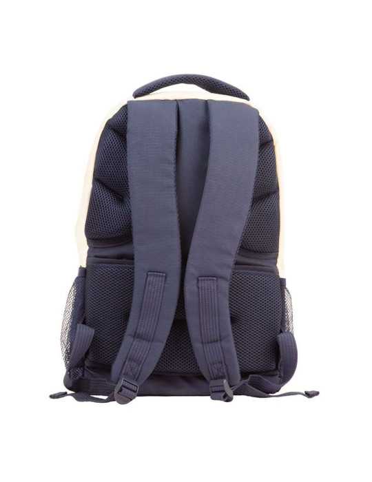 Mochila Escolar 4 Cremalleras, 430 Serie 1918, Beige y Azul Marino, 25 L MILÁN
