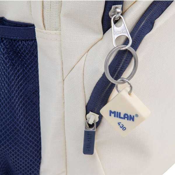 Mochila Escolar 4 Cremalleras, 430 Serie 1918, Beige y Azul Marino, 25 L MILÁN