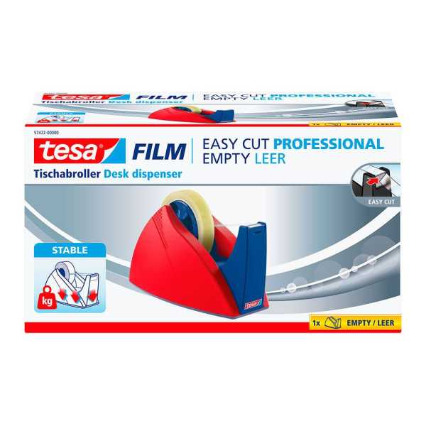 Portarollos Easy Cut Rojo / Azul para Rollos de 66 m TESA