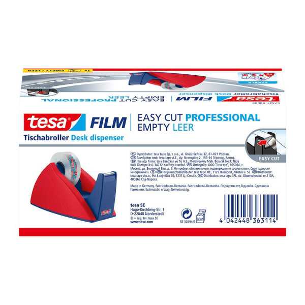 Portarollos Easy Cut Rojo / Azul para Rollos de 33 m TESA