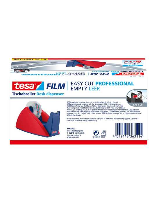 Portarollos Easy Cut Rojo / Azul para Rollos de 33 m TESA