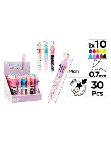 Bolígrafos 10 Colores Modelo Fantasy Multicolor, Modelos Variados, 30 uds, Expositor MP