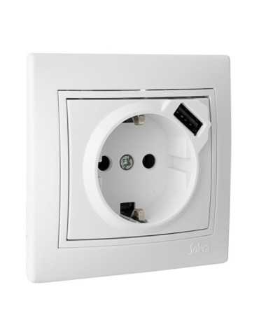 Base Bipolar con T/Tl 16A 250V USB 16A Serie Europa ERP60USB-U SOLERA