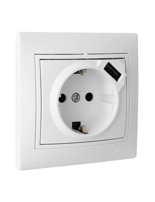 Base Bipolar con T/Tl 16A 250V USB 16A Serie Europa ERP60USB-U SOLERA