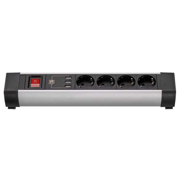 Base Múltiple con Fijación 4 Tomas + 3 USB 1,5 m de Cable SIMON