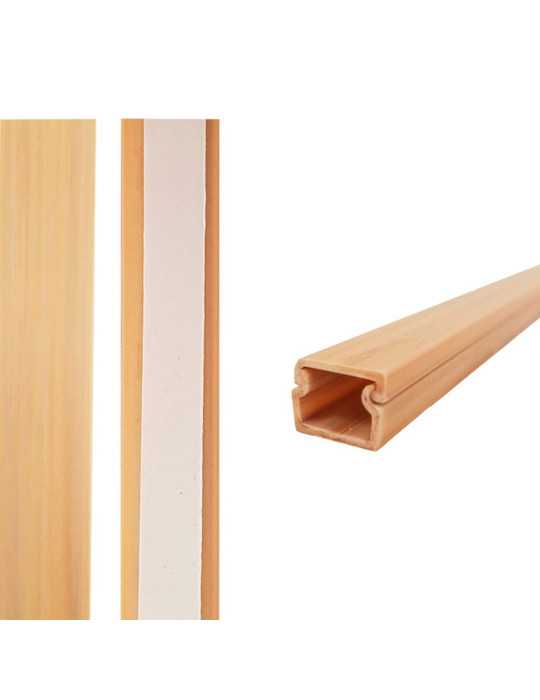 Lote de 30 Unidades Mini Canal Adhesiva Madera Clara 2 m 13 x 10 mm (Precio por Metro) EDM