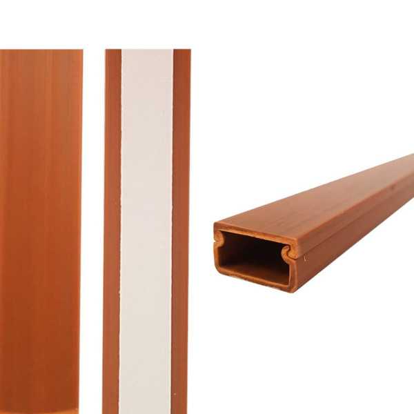 Lote de 26 Unidades Mini Canal Adhesiva Madera Oscura 2 m 19 x 11 mm (Precio por Metro) EDM