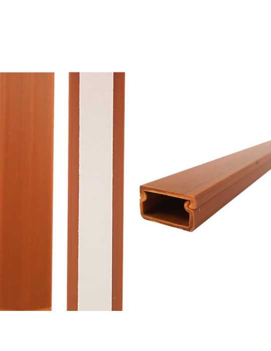 Lote de 26 Unidades Mini Canal Adhesiva Madera Oscura 2 m 19 x 11 mm (Precio por Metro) EDM