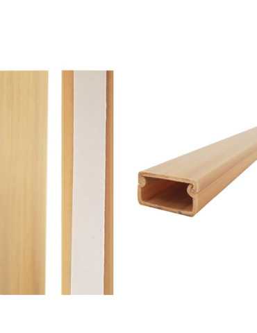 Lote de 26 Unidades Mini Canal Adhesiva Madera Clara 2 m 19 x 11 mm (Precio por Metro) EDM