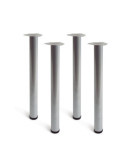 Pata Cilíndrica de Mesa, Modelo 4406, de Acero en Color Aluminio, Ø60 x 710 mm, 4 uds REI