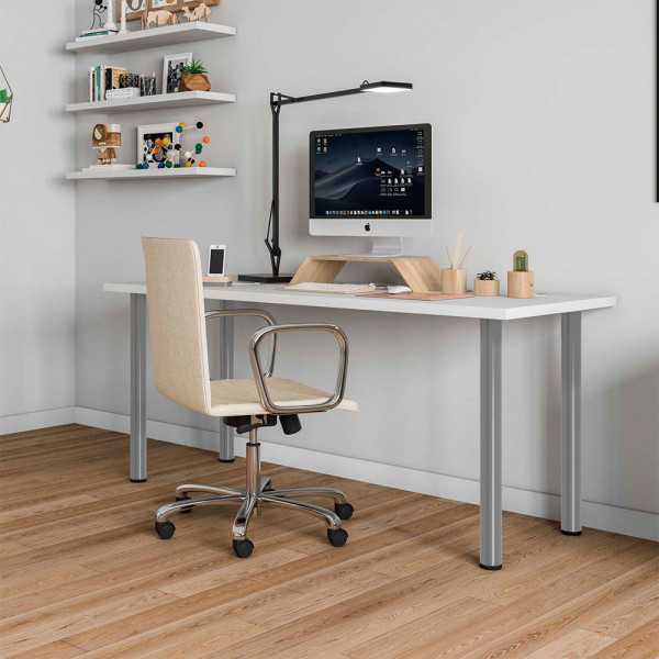 Pata Cilíndrica de Mesa, Modelo 4406, de Acero en Color Aluminio, Ø60 x 710 mm, 4 uds REI