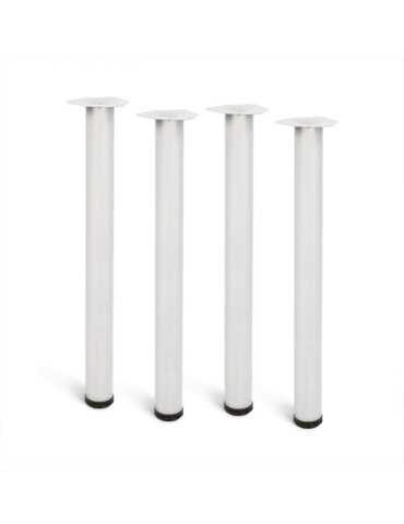 Pata Cilíndrica de Mesa, Modelo 4406, de Acero en Color Blanco, Ø60 x 710 mm, 4 uds REI