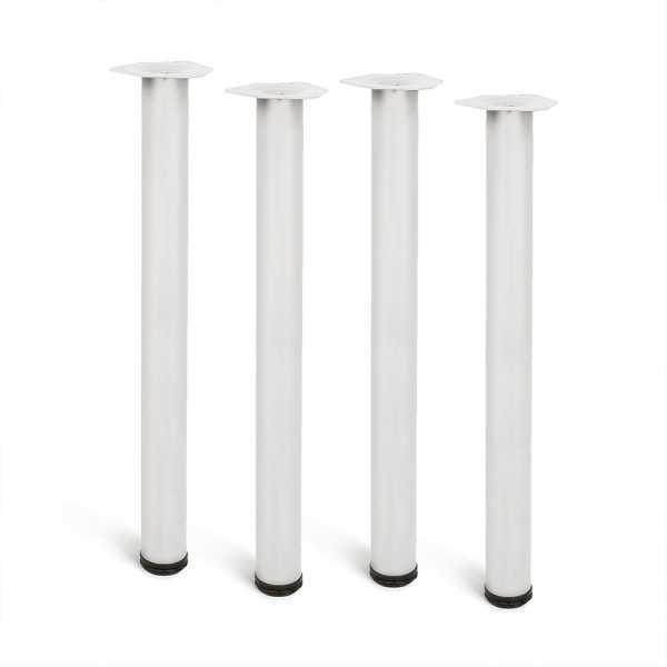 Pata Cilíndrica de Mesa, Modelo 4406, de Acero en Color Blanco, Ø60 x 710 mm, 4 uds REI