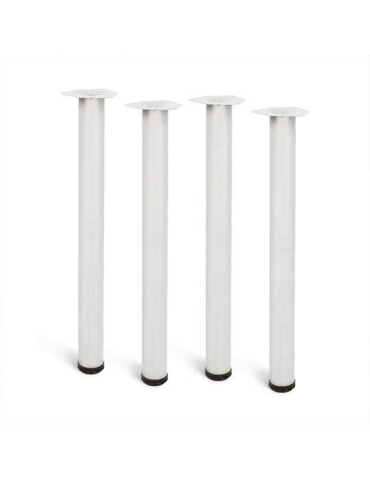 Pata Cilíndrica de Mesa, Modelo 4406, de Acero en Color Blanco, Ø60 x 710 mm, 4 uds REI