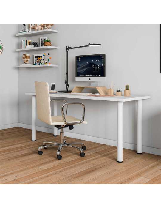 Pata Cilíndrica de Mesa, Modelo 4406, de Acero en Color Blanco, Ø60 x 710 mm, 4 uds REI
