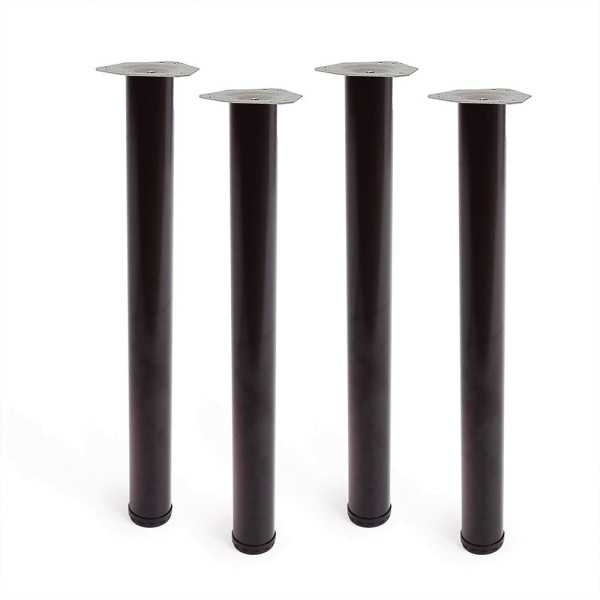 Pata Cilíndrica de Mesa, Modelo 4406, de Acero en Color Negro, Ø60 x 710 mm, 4 uds REI
