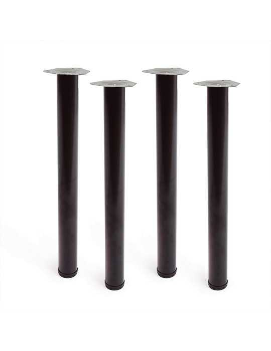 Pata Cilíndrica de Mesa, Modelo 4406, de Acero en Color Negro, Ø60 x 710 mm, 4 uds REI