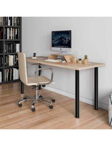 Pata Cilíndrica de Mesa, Modelo 4406, de Acero en Color Negro, Ø60 x 710 mm, 4 uds REI 2