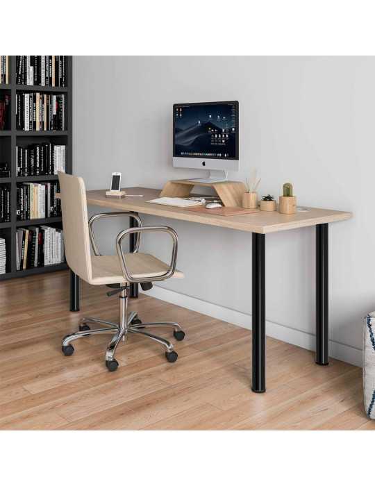 Pata Cilíndrica de Mesa, Modelo 4406, de Acero en Color Negro, Ø60 x 710 mm, 4 uds REI