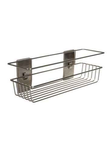 Command Cesto de Baño, Níquel Satinado, 32,5 x 9,5 x10 cm, 1 uds + 4 Tiras, Máx 3 Kg 3M