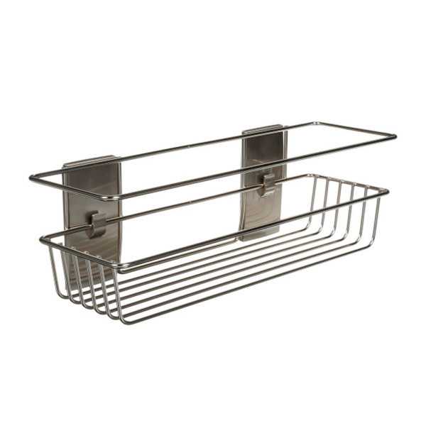 Command Cesto de Baño, Níquel Satinado, 32,5 x 9,5 x10 cm, 1 uds + 4 Tiras, Máx 3 Kg 3M