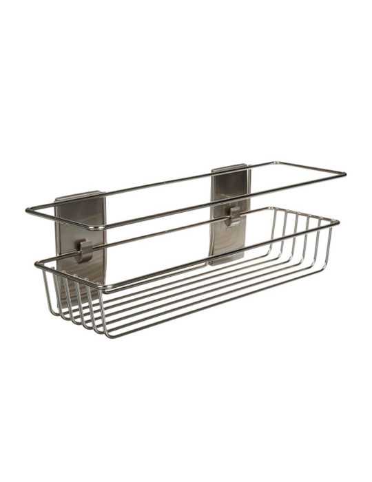 Command Cesto de Baño, Níquel Satinado, 32,5 x 9,5 x10 cm, 1 uds + 4 Tiras, Máx 3 Kg 3M