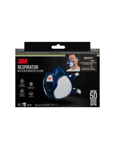 Mascarilla con Filtros Integrados 4279+, Filtros Combinados ABEK1P3 3M